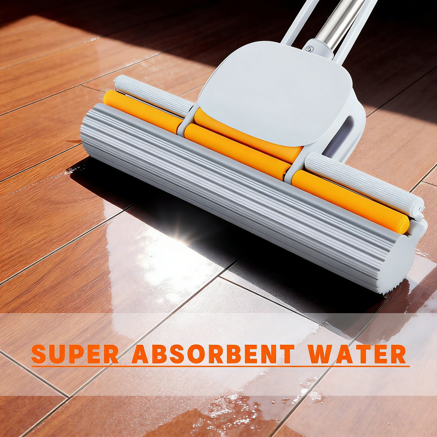 Adjustable Double Roller Squeegee Mop with Super Absorbent Pads