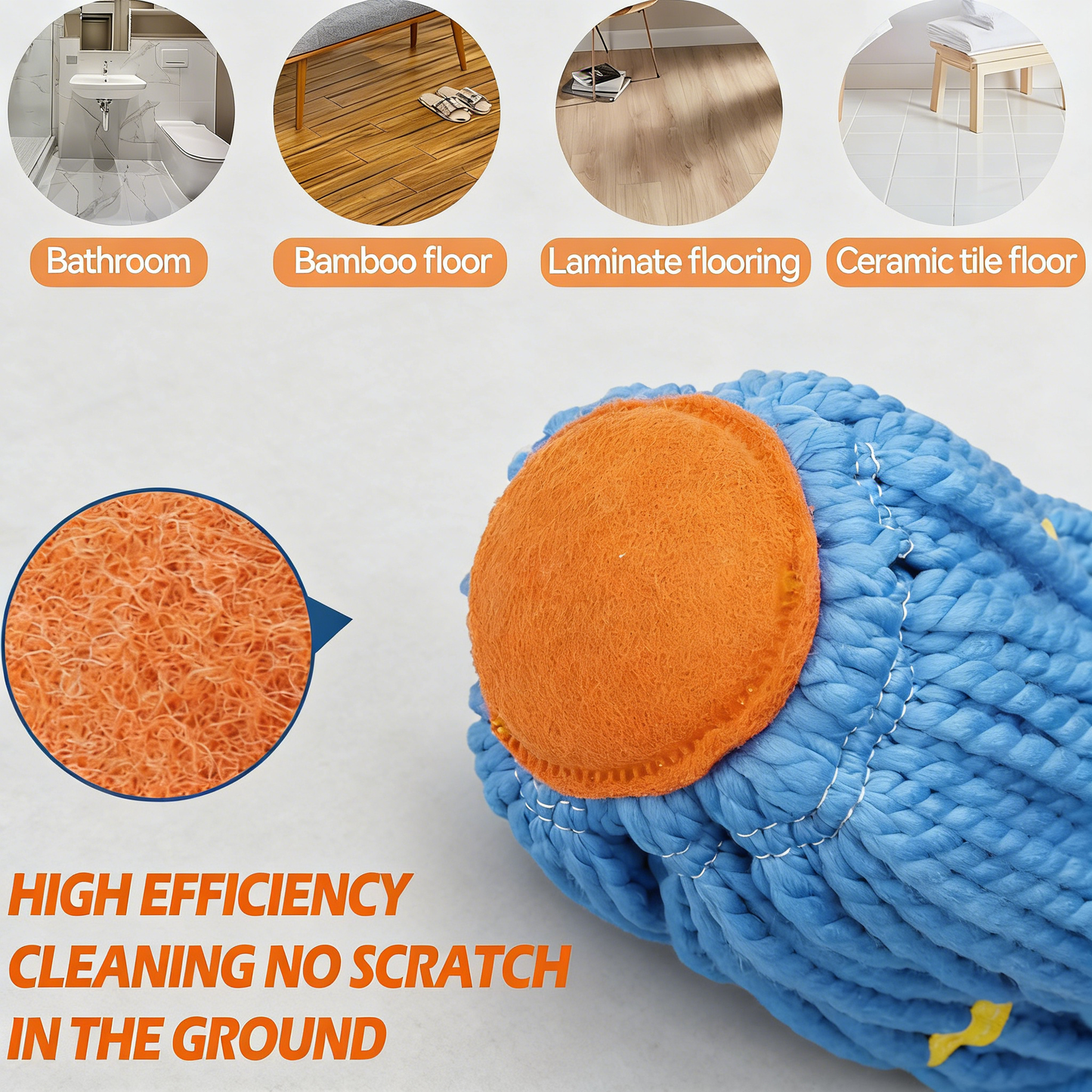 Adjustable Microfiber Twist Mop with Easy Wringing System