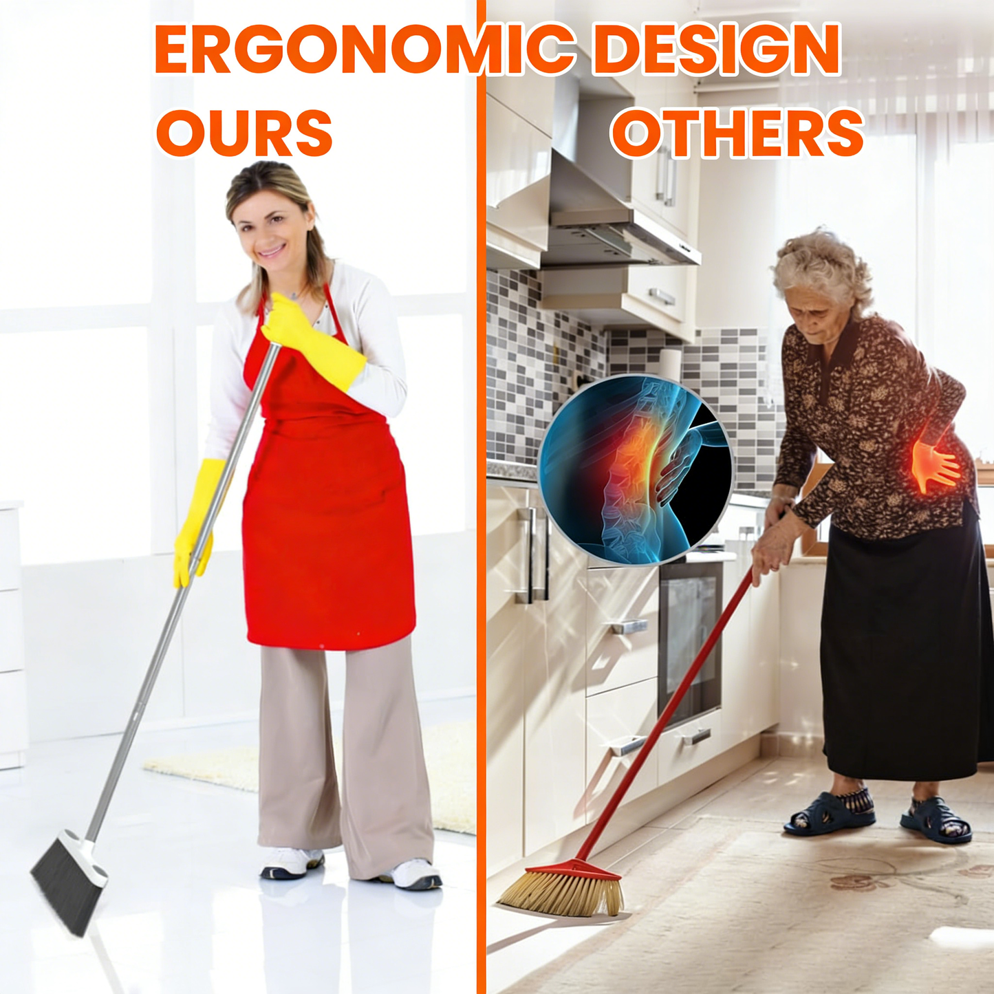 Adjustable Broom & Dustpan Set with Disposable Pad Insert