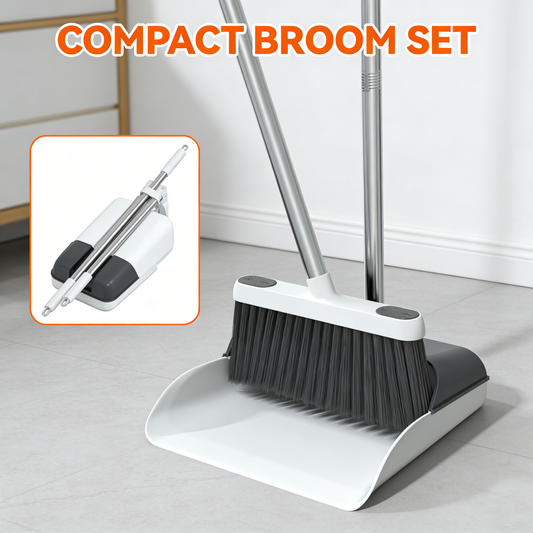 Adjustable Broom & Dustpan Set with Disposable Pad Insert