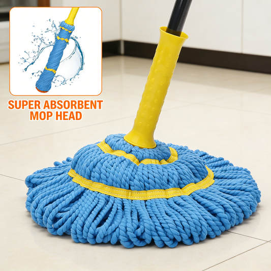 Adjustable Microfiber Twist Mop with Easy Wringing System