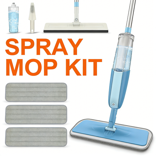 Spray Mop Kit with Refillable Tank & Washable Microfiber Pads