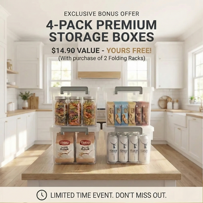 Livingease Foldable 4-Tier Heavy-Duty Rolling Storage Rack