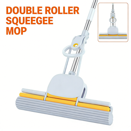 Adjustable Double Roller Squeegee Mop with Super Absorbent Pads