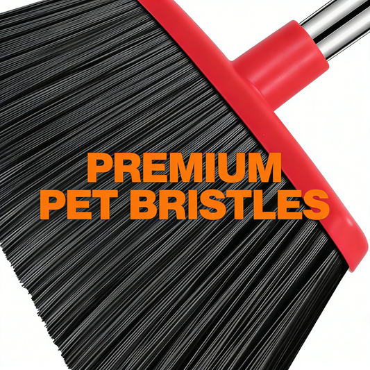 Adjustable Long Handle Heavy-Duty PET Bristle Broom